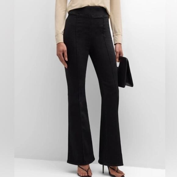 FRAME The Jet Set High Rise Flare Leg Pull On Jeans Black 0 - Picture 1 of 12